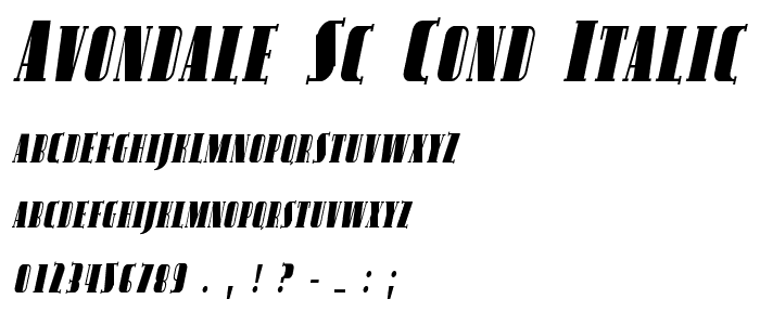 Avondale SC Cond Italic font